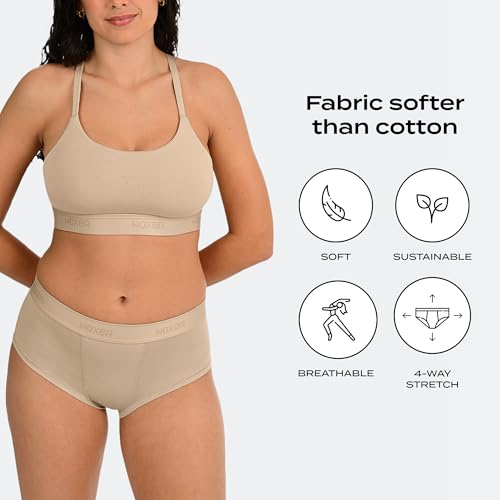 Image of Woxer Women's Classic Seamless Boyshort Panties, Soft Modal Fabric with No Roll Inseam, Chafe-Free, Breathable Design