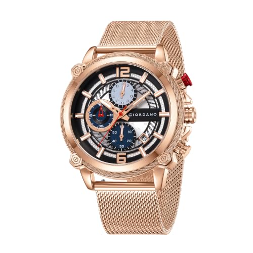 Image of Giordano Analog Wrist Watch for Men Stylish Metal Strap with Water Resistant Multifuntion Mechanism Watch GZ-50039