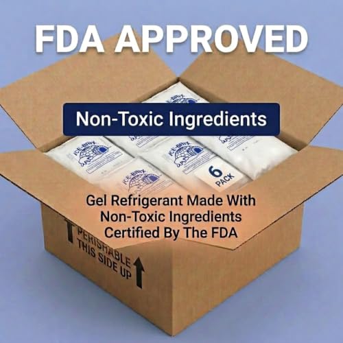 Image of ICE-BRIX Reusable Gel Ice Packs for Shipping, 10.25 x 8 x 1.5 in, 48 oz White (6 Pack) - Jumbo Cold Packs for Large Coolers, Frozen Food Shipping, Seafood, Meat & Perishables