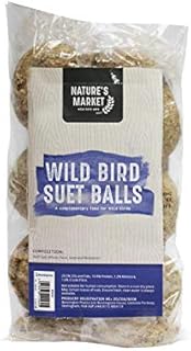 garden mile® Bird Feed Seed Hanging Nut Seeds Bird Feeder Suet Cake Fat Balls Outdoor Garden Patio Perfect For Garden Wild Birds Wildlife Food (Pack of 6 Suet Fat Balls)