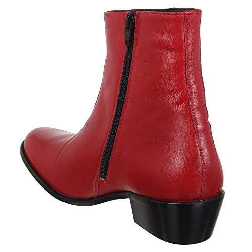 Image of LIBERTYZENO Mens Animal Print & Plain Leather Adults High Ankle Retro Dress Boots for Easter Gift