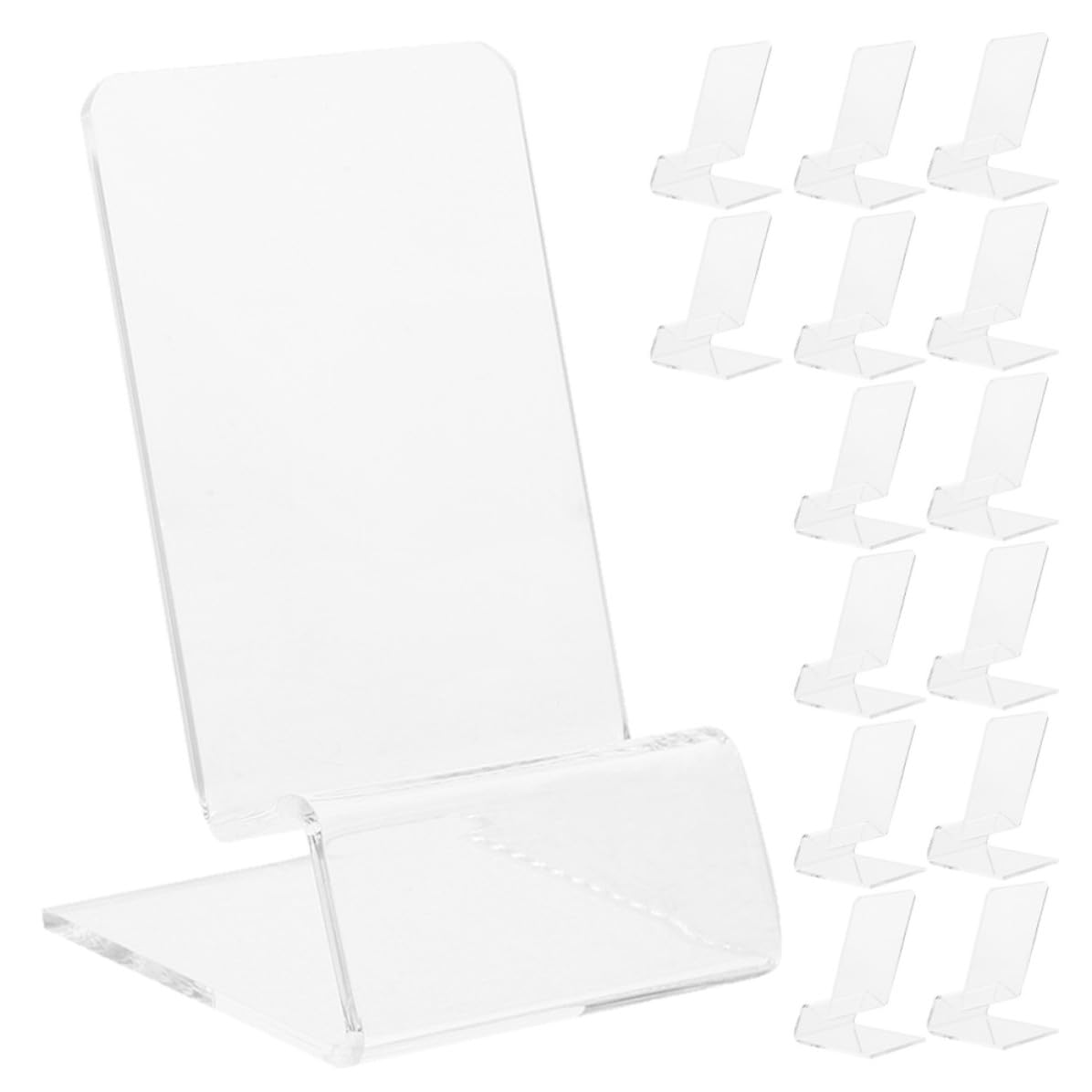 Soporte acrílico para teléfono móvil: evite caídas con este pack estable transparente 8