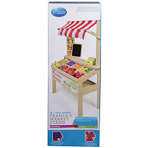 Svan SVA-FMS-869 Wooden Farmers Market Stand Toy Grocery Set thumb #6