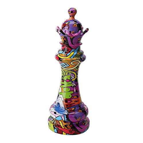 FLCPJGV Schachfiguren Statue, Schachfiguren Groß, König Und Königin Figuren Skulptur Deko für Bücherregal, Wohnraumgestaltung, Office Schreibtisch Dekorative Geschenk, 15x15x44CM