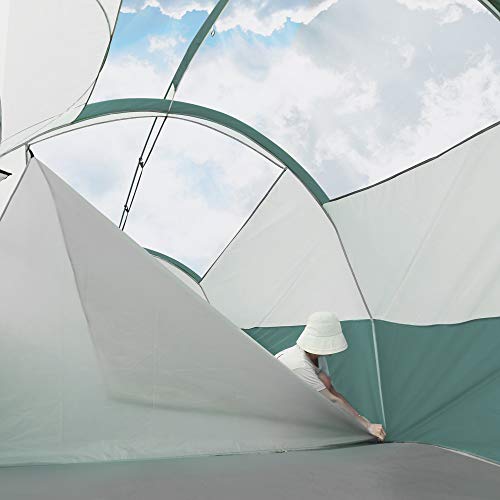 CAMPROS CP Tent 8 Person Camping Tents, Weather Resistant Family Tent, 5 Large Mesh Windows, Double Layer, Divided Curtain for Separated Room, Portable with Carry Bag - Dark Green - Image 5
