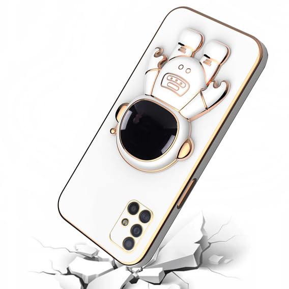 Image of for Samsung Galaxy A71 Case Cute 3D Astronaut Stand Design Camera Protection Shockproof Soft Back Cover for Samsung Galaxy A71 (White)