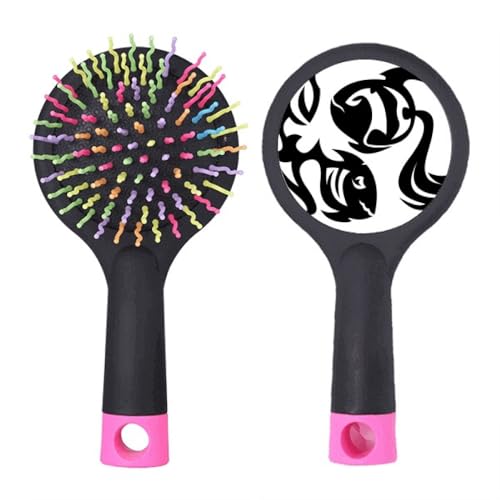Brosse à cheveux démêlante à coussin anti-casse motif constellation Poissons