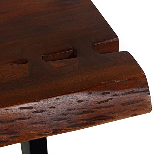 Bare Decor Brunswick End Table With Live Edge Solid Wood Top, Brown #TOP1