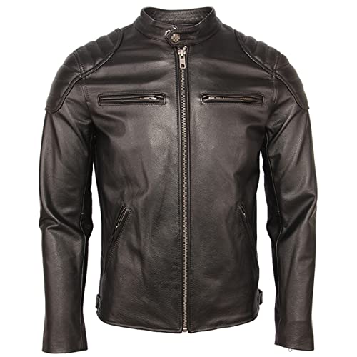 SXBYIAEG Distressed Leather Jacket Men Cowhide Leather Jackets Slim Fit Motorcycle Jacket Man Biker Coat Autumn Black steampunk buy now online SXBYIAEG Distressed Leather Jacket Men Cowhide Leather Jackets Slim Fit Motorcycle Jacket Man Biker Coat Autumn Black steampunk buy now online