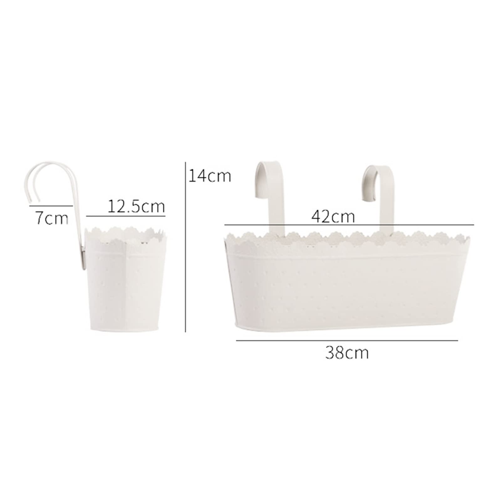 Panier de fleurs suspendu en fer – Support de pot de fleurs pour terrasse, balcon et porche – Support pour pot de fleurs pour plantes en pot – Décoration de jardin Slish