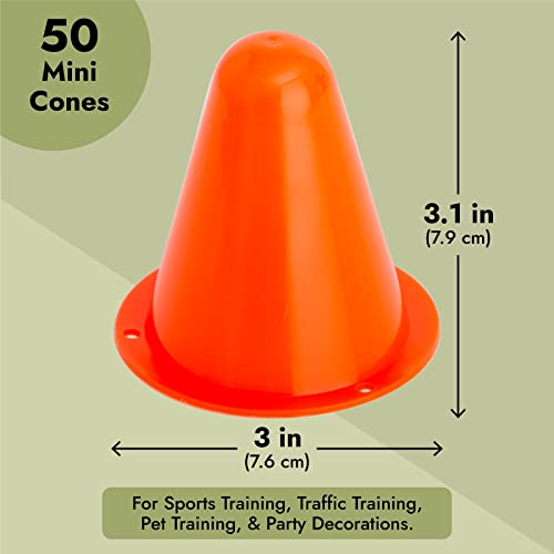 Juvale 50 Pack Mini Cones For Classroom, Small Sports Markers For Soccer, Playground (Orange, 3 In) #TOP3