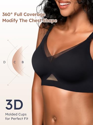 Image of Jelly Bras for Women No Underwire, Full Coverage Seamless Comfortable Bralette with Support and Lift, Wireless Padded Bra