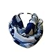 SCARF_TRADINGINC Floral Light Weight X-large Infinity Scarf (White Navy)