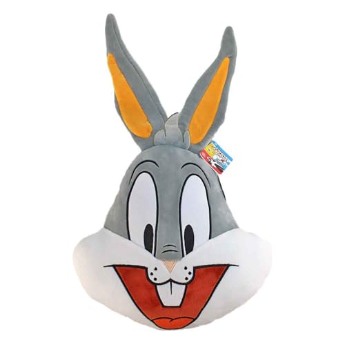 Looney Tunes Kuscheltier Kissen – 30 cm – Original Lizenzartikel – Hochwertig gestickt – Kuschelig weich & Squishy (Bugs Bunny)