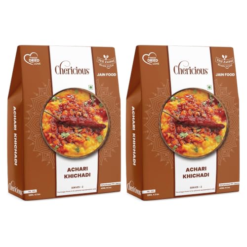Chericious Ready to Eat Jain Achari Khichdi | Instant Freeze-Dried Khichdi-400g | No Onion No Garlic | Quick Indian Meal | Enriched with Natural Ingredients