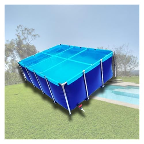 Laghetto mobile per pesci, piscina fuori terra per Koi e aragosta, telaio in acciaio con valvola di scarico, resistente per la coltivazione dei pesci