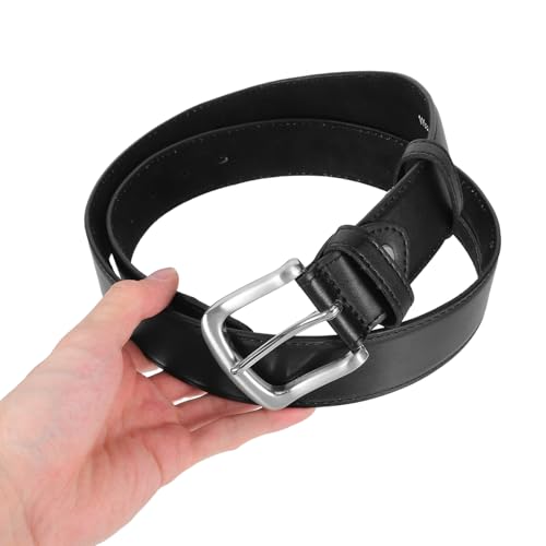 Men PU Money Belt with Hidden Zipper Pocket Travel Security Belt for Cash and Valuables Durable Theft Waist Belt Black4
