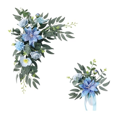 perfk 2 Fleurs d'arche de Mariage, Fleur Arche Mariage, Compositions Florales, Artificielles Arche, Guirlande Fleur, Fleur Murale Décorations de Mariage,...