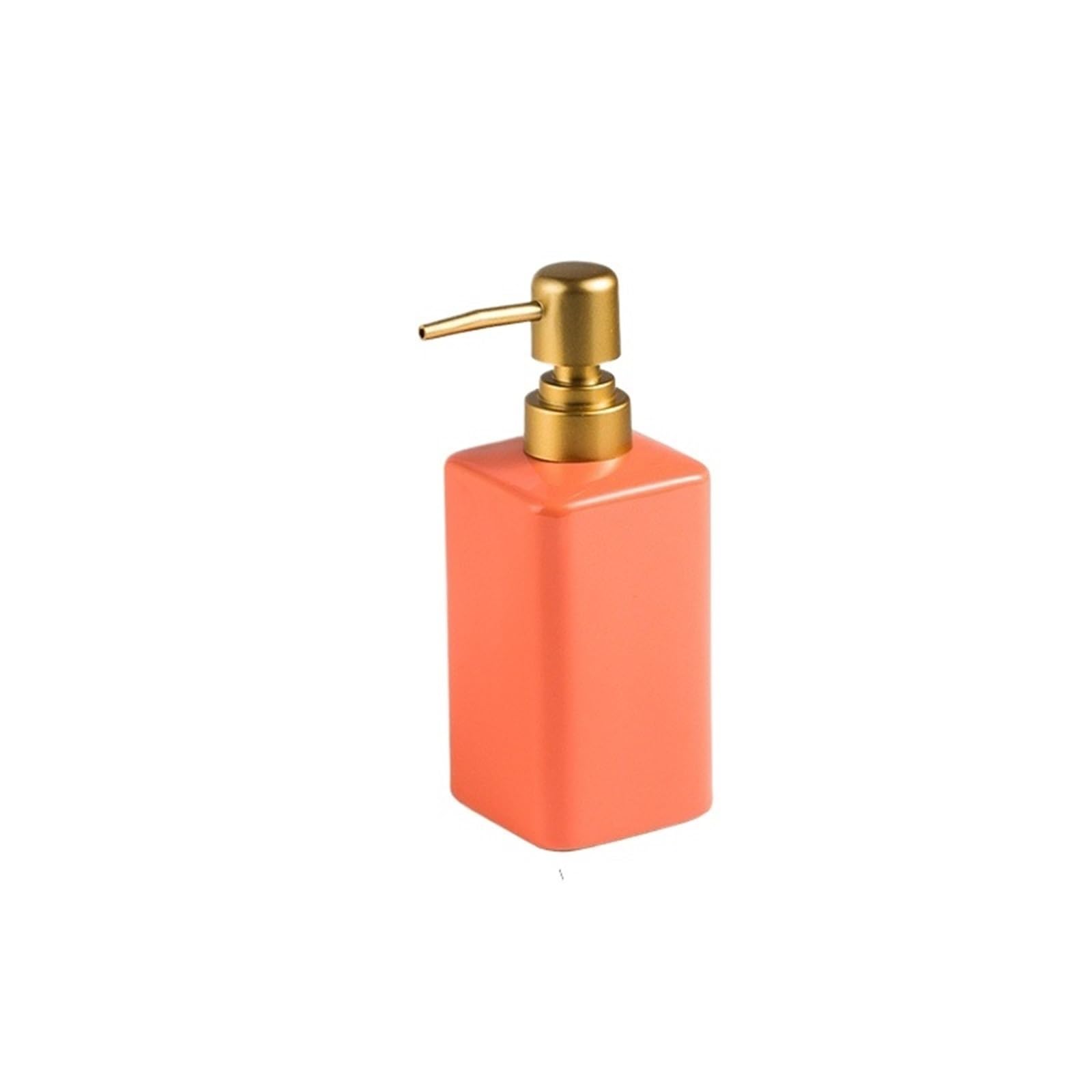 Soap Dispenser Ceramic Soap Dispenser With Pump Lotion Liquid Dispenser For Shampoo Bathroom Kitchen(Orange)