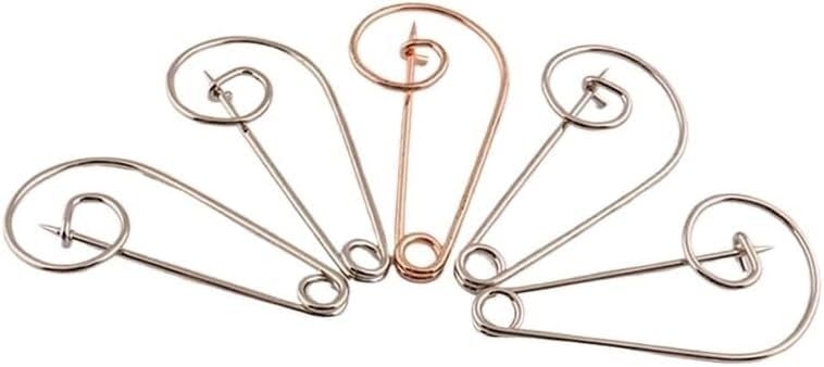 Spille per coperte resistenti, Spille da balia grandi, Spilla da balia grande 55×30 mm, Spilla grande nota musicale,(Silver)