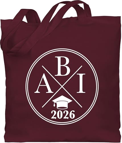 Baumwolltasche - 2025 Abitur & Abschluss 2025 - Abi 2026 Hipster X - Unisize - Bordeauxrot - abigeschenk abiturgeschenke schulabschluss 24 bauwollbeutel abiturgeschenk geschenke für abiturienten