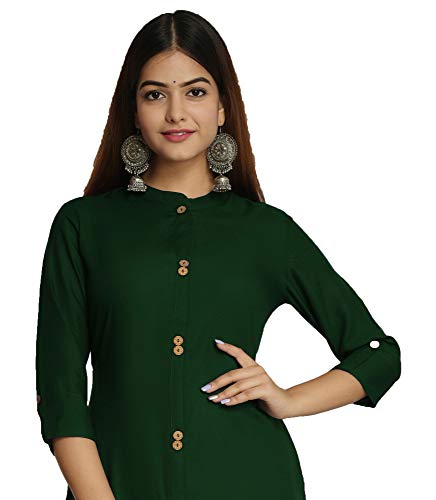 Image of NEW4U Women's Solid Rayon Straight Kurta