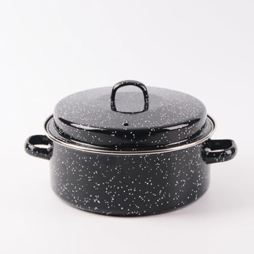 Ustensile de cuisine pratique plat à rôtir émail avec couvercle pour four et barbecue - 6