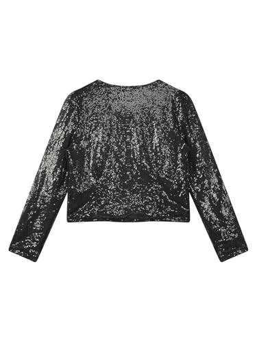 Men's Sparkle Bolero Cardigan Jacket Sequined Long Sleeve Shirt Tops Open Front Shimmer Coat4