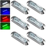 PSEQT 6Pcs 4LED RGBW Boat Courtesy Lights, 4-color 3.8'' Oval Waterproof Marine Interior Deck Transom Stern Navigation Lights for Pontoon Fishing Boat Bass Sailboat Kayak Yacht