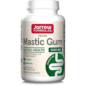 Jarrow Formulas Mastic Gum 1000 mg – for Gastric Health – 60 Veggie Caps – Naturally Sourced Formula Supporting Stomach & Duodenal Health – Dietary Supplement – 30 Servings – Vegan