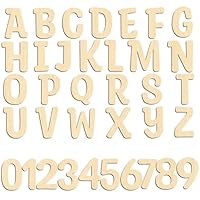 Wooden Letters for Crafts Small Wooden Letters for Wall Decor Unfinished Wood Alphabet Letters Wooden Numbers for DIY Wall Decor Nursery Learning Spelling Birthday Party Home Decoration