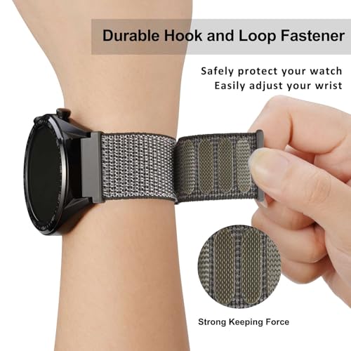 Image of WOCCI Adjustable Nylon Sport Watch Bands with Hook and Loop Fastener, Quick Release Watch Straps for Men and Women, Band Width 18mm 20mm 22mm