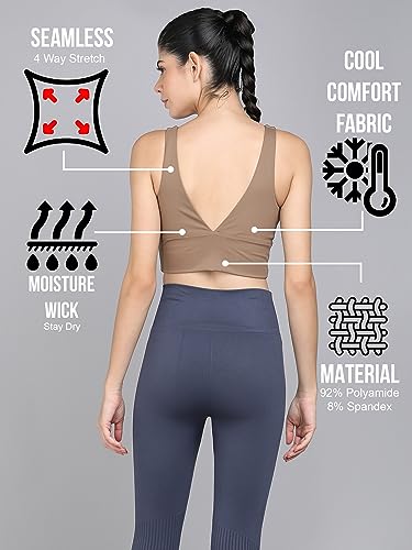 Image of Kobo Medium Impact Slip on Everyday Sports Bra for Women - Lightly-Padded, Non-Wired & High Coverage | Lined Cups with Removable Inserts (Imported)