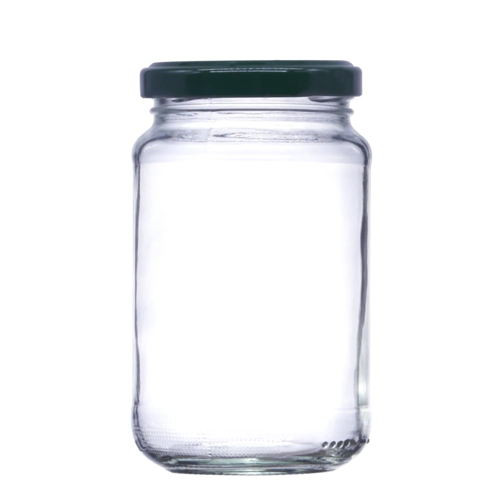 24 x 12 oz (296 ml) Jam Jars, ideal for jams with a choice of seven lids (dark green)