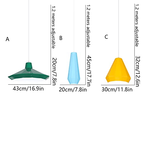 Lámpara colgante geométrica verde y blanca JXI para techos de cocina y comedor 5