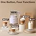 Electric Milk Frother and Steamer, 16.9oz/500ml Milk Steamer and Frother for Latte, Dishwasher Safe, BPA Free, 4 Functions, Enjoy Perfect Milk Froth in 2 Min - White
