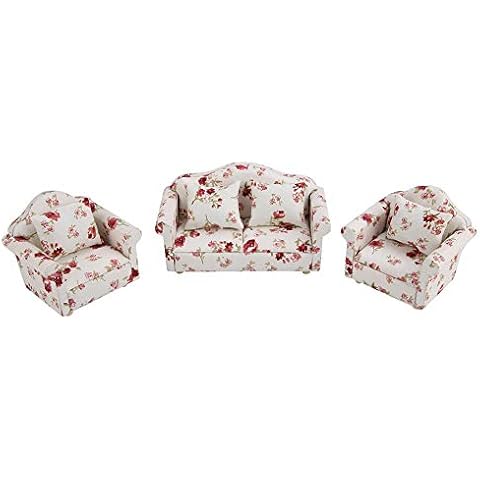 Dollhouse Sofa Set with Cushions Cover