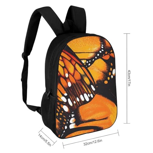Monarch Butterfly Wings Travel Backpack 17 Inch Casual Daypack Shoulder Bag with Adjustable Shoulder Straps2