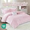 Intelligent Design Queen Comforter Set, 4 Piece Metallic Hearts Cozy Bedroom Set for Girls, Queen Bed Set Soft & Plush Comforter, All Season Fluffy Bedding Set, Rosalie, Full/Queen, Pink Silver #1