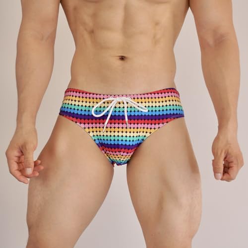 JOCKMIAL Men's Swim Briefs Low Waist with Removable Pad Swimwear Elastic Beach Briefs Underwear with Adjustable Drawstring2