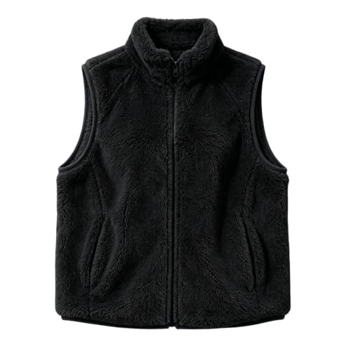 Womens Fleece Vest Zip Front Stand Collar Pockets Casual Fall Layering Top - image 8