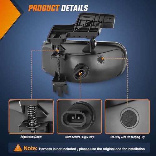 Image of Nilight Fog Light Assembly for 1999-2002 GMC Sierra 1500 2500 | 2001 2002 Sierra 1500HD 2500HD 3500 2000 2001 2002 2003 2004 2005 2006 Yukon Clear Lens