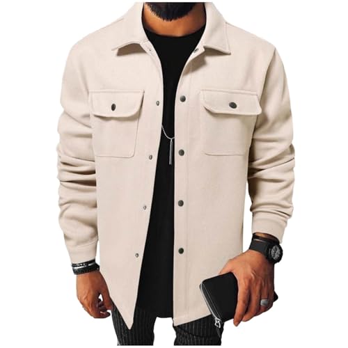 UHouse Surchemise Laine Homme Blouson Mi Saison Décontracté Veste Automne Manteau Court Hiver...