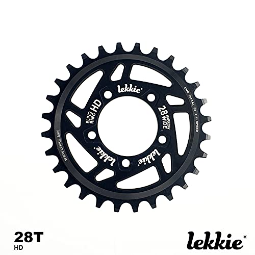 mileen:weit Lekkie Bling Ring Chain Ring 28T for Bafang BBS03 BBSHD, Chain Ring, Bicycle E-Bike Pedelec, Black - Image 2
