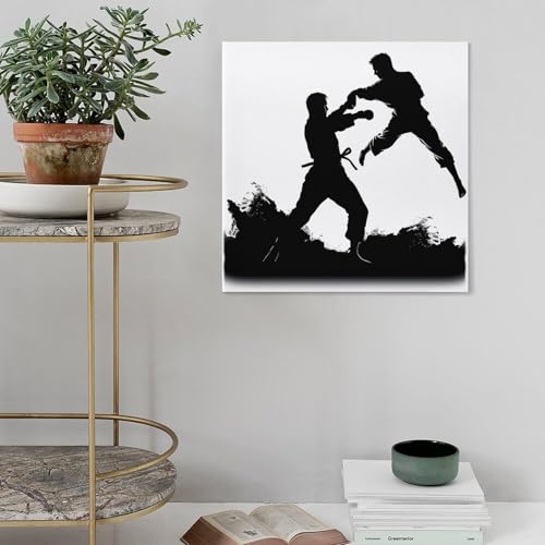 Toile impression kickboxing abstrait solution decoration murale pour habiller un mur blanc