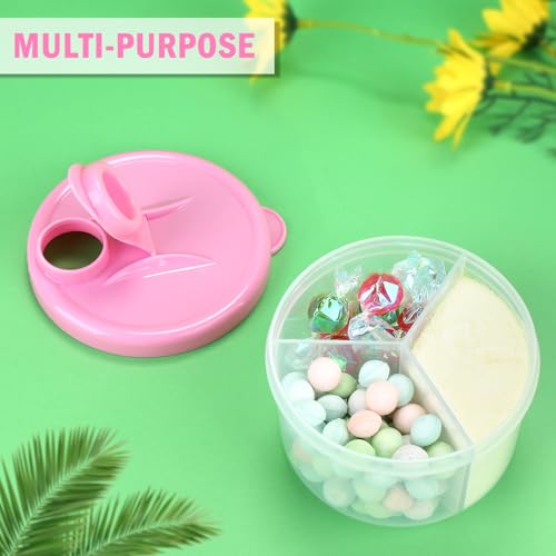 Image of Accmor Baby Formula Dispenser On The Go, Non-Spill Rotating Three-Compartment Formula Container to Go, Milk Powder Kids Snack Container for Infant Toddler Travel, Pink, 2 Pack