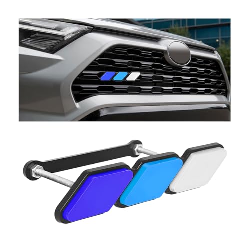 Image of HZEL Car Grille Decor Badge, Tri-Color Emblem Auto Grid Insert Trims Decals, Vehicle Front Mesh Grille Label Decoration Sticker Accessories, Compatible with Sequoia 4-Runner High-Lander (Style I)