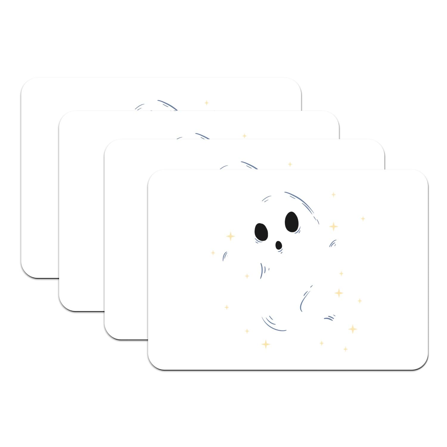 Dessous de table blanc grand format lavable avec motif fantôme mignon