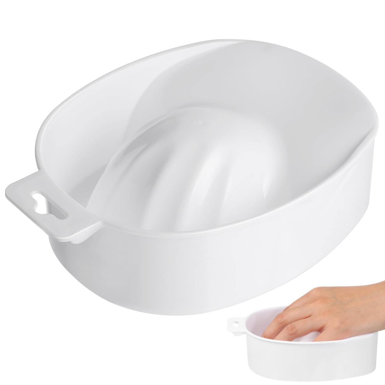Nail Soaking Bowl White Plastic Manicure Soak off Tray for Nail Treatment at Home and Professional Salon Use 1 Count (Pack of 1) White