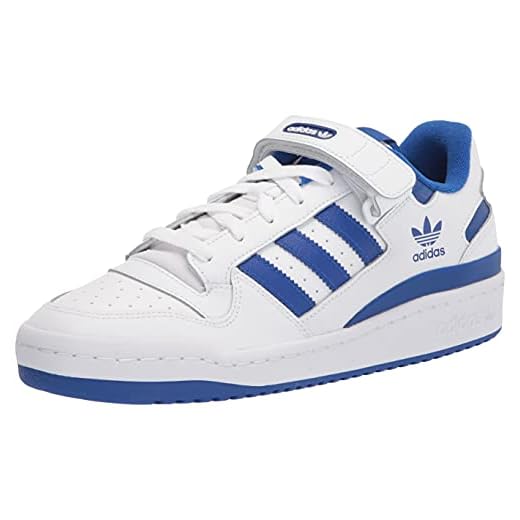 adidas Originals Men's Forum Low Sneaker, White/White/Team Royal Blue, 10.5